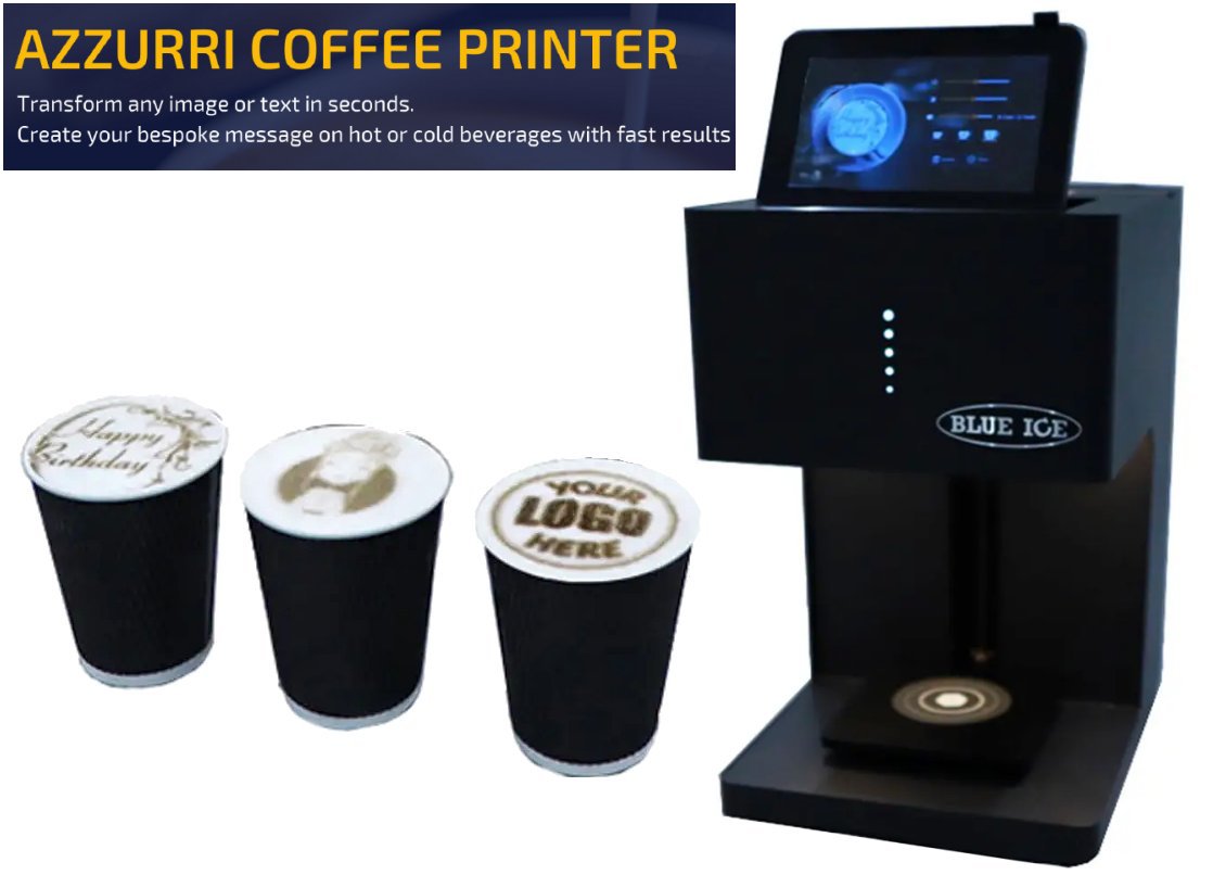 Blue Ice Coffee Printer in Black or Silver