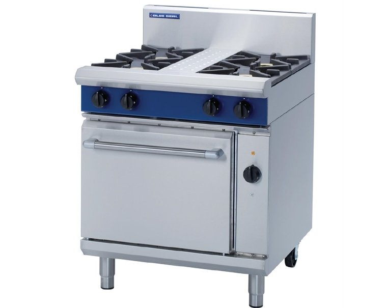 Blue Seal GE54D 4 Burner Gas Range Electric Convection Oven W750mm