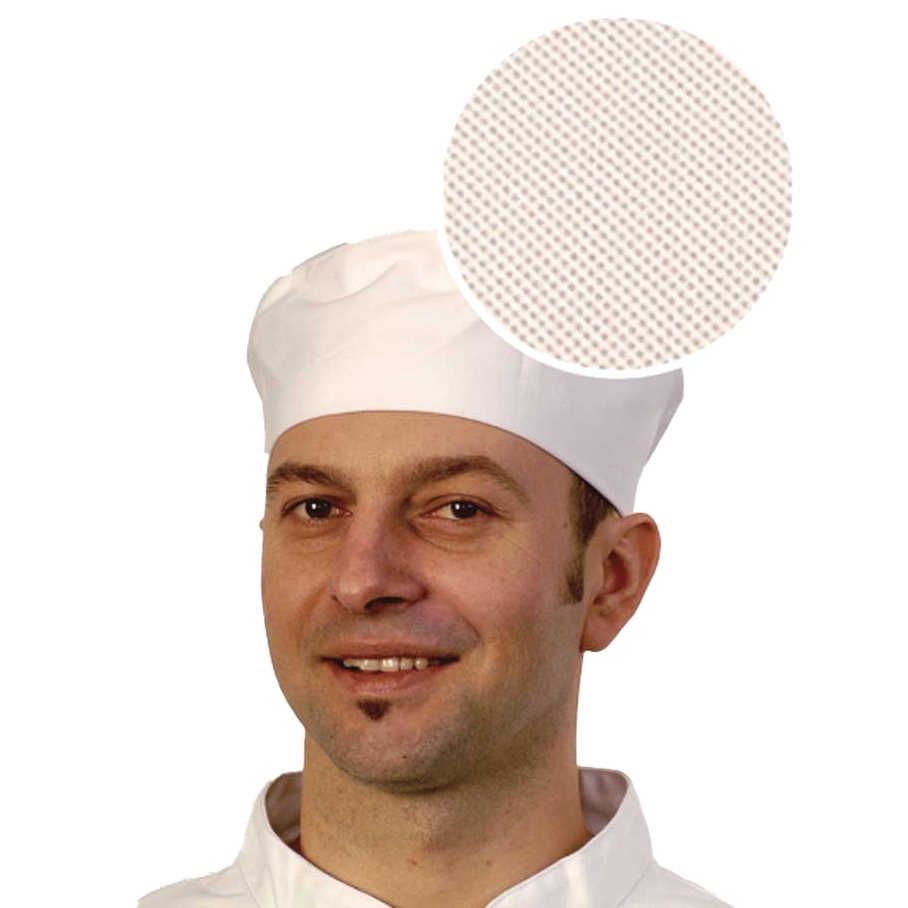 Chefs Skull Cap White with Net Top