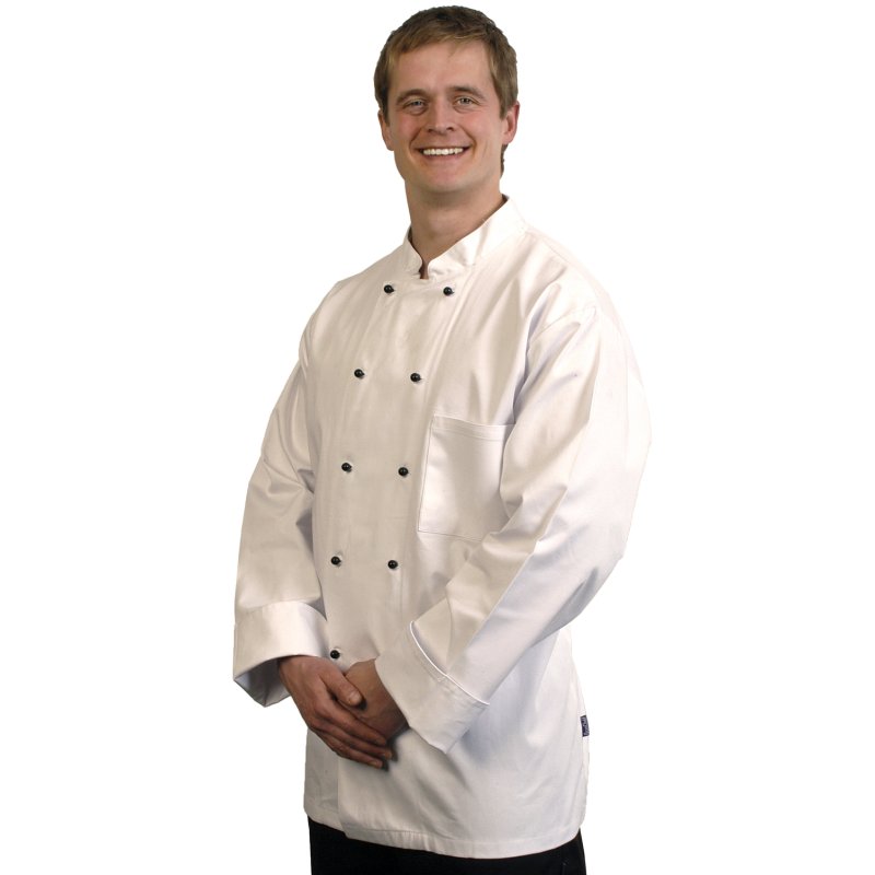 Laval White Long Sleeve Chefs Jacket