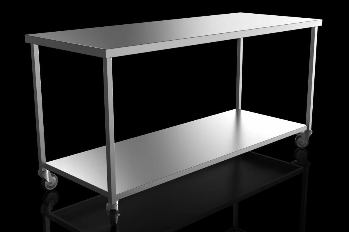 Nordstar Mobile Centre Table with One Undershelf 1800mm